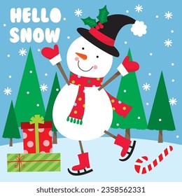 Cute Snowman cartoon vector art