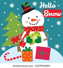 Cute Snowman cartoon vector image