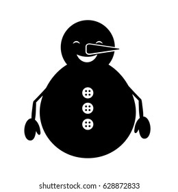 cute snowman character icon