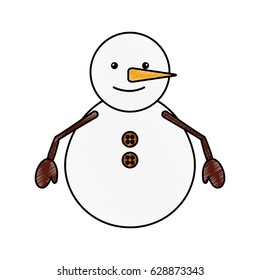 cute snowman character icon