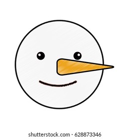 cute snowman character icon