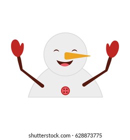 cute snowman character icon