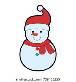 cute snowman character icon