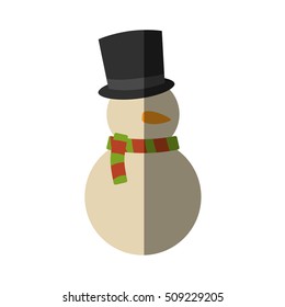 cute snowman character isolated icon vector illustration design