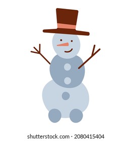 Cute snowman character in
