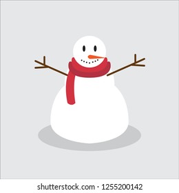 Cute snowman character vector