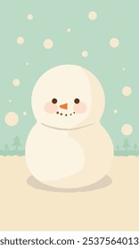 cute snowman character winter christmas snow snowfall