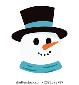 Cute snowman christmas avatar Vector illustration