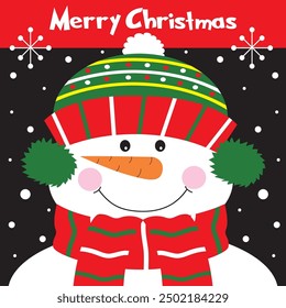 cute snowman for christmas card, gift bag or box design