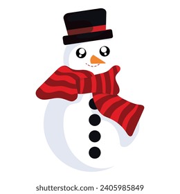 Cute snowman christmas character Vector illustration