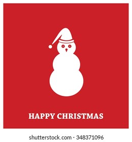 Cute Snowman Christmas decorative template Design, Christmas New Year Flat card illustration