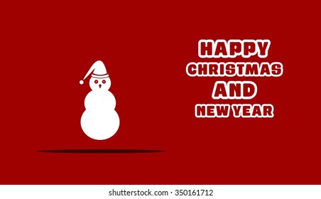 Cute Snowman Christmas decorative template Design, Christmas New Year Flat card illustration