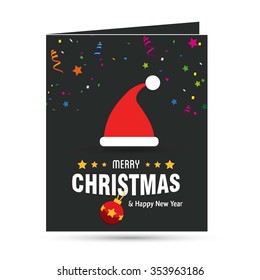 Cute Snowman Christmas decorative template Design, Christmas New Year Flat card illustration