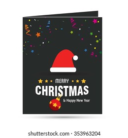 Cute Snowman Christmas decorative template Design, Christmas New Year Flat card illustration
