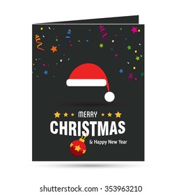 Cute Snowman Christmas decorative template Design, Christmas New Year Flat card illustration