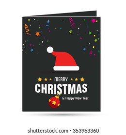 Cute Snowman Christmas decorative template Design, Christmas New Year Flat card illustration