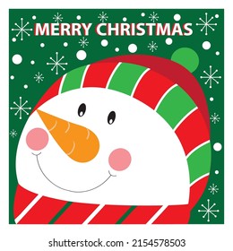 Cute Snowman For Christmas Greeting Card, Gift Bag Or Box Design