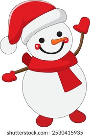 Cute snowman christmas xmas decoration vector