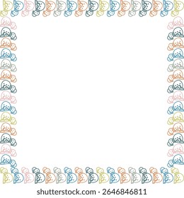 Cute snowman colorful frame. Christmas holidays with empty space for your text. Baby shower design