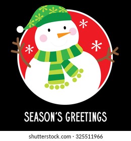 cute snowman design suitable for christmas greeting card