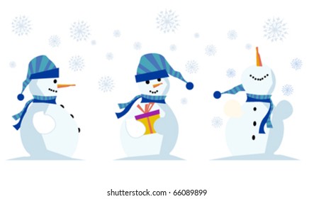lindo muñeco de nieve (poses diferentes)