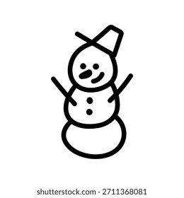 Cute snowman. Doodle. White background. Eps 10.