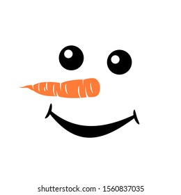 Cute snowman face vector art