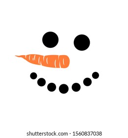 Cute Snowman Face Vector Art