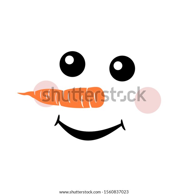 Cute Snowman Face Vector Art Stock Vector Royalty Free