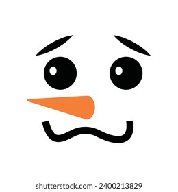 Cute Snowman-Gesicht, Vektorgrafik