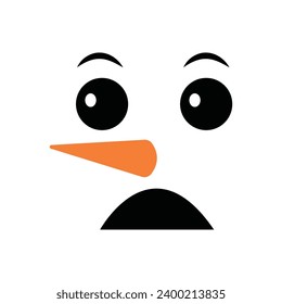 Cute snowman face vector illustration