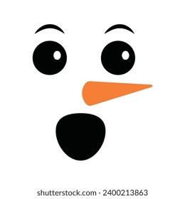 Cute Snowman-Gesicht, Vektorgrafik