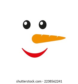 Cute snowman faces vector illustration on white background. Snowman heads. Vector illustration isolated.