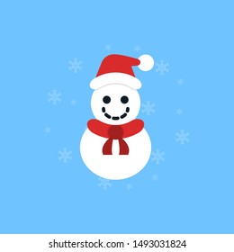 Cute snowman flat design elements,Icon,Vector,Illustration.