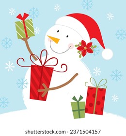 cute snowman greeting card design