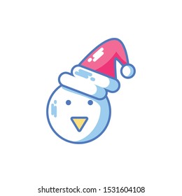 cute snowman with hat on white background vector illustration design