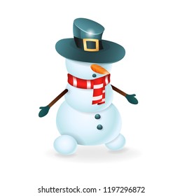 Cute Snowman with hat over its eyes