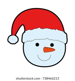 cute snowman head character icon