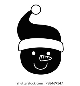 cute snowman head character icon