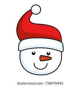 cute snowman head character icon