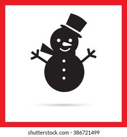 Cute snowman icon