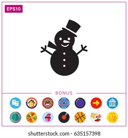 Cute snowman icon