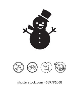 Cute snowman icon
