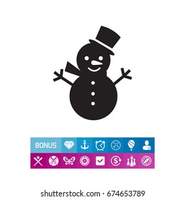Cute snowman icon