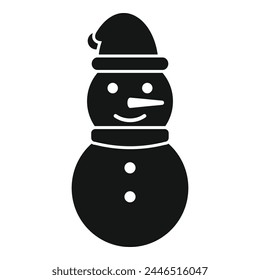 Lindo muñeco de nieve icono simple Vector. Celebración festiva. Feliz Año Nuevo