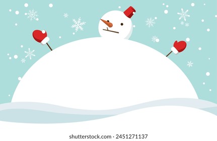 Cute snowman illustration background frame