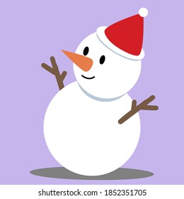Aislado el encantador Snowman. Diseño plano. elemento Navidad y Feliz Año Nuevo.