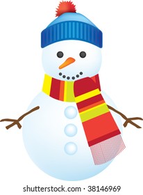 cute snowman isolated on a white background