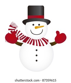 cute snowman isolated over white background. vector