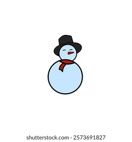 Cute Snowman Mascot Icon for Christmas day vector art